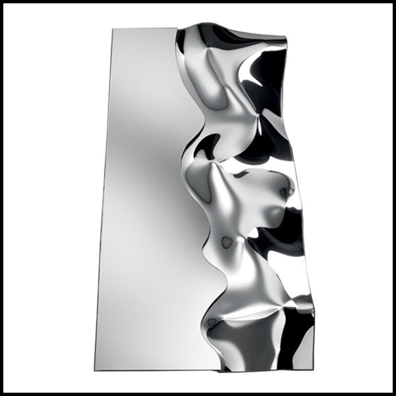 Miroir en verre miroir fusionné à haute température avec cadre en métal peint poli et dos argenté 146-Slinking Half