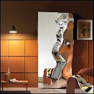 Miroir en verre miroir fusionné à haute température avec cadre en métal peint poli et dos argenté 146-Slinking Half