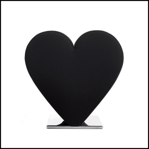 Tabouret en mousse de polyuréthane recouvert de tissu rouge ou noir 100% coton 107-Heart Red