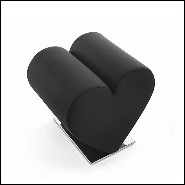 Tabouret en mousse de polyuréthane recouvert de tissu rouge ou noir 100% coton 107-Heart Red