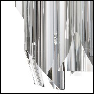 Suspension with crystal glass pendants and 2 circular rows of gold-plated polished brass rectangular sticks 164-Ambassador M