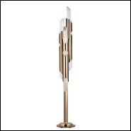 Lampadaire avec structure en laiton massif plaqué Gold et avec tubes en verre cristal 164-Arizona