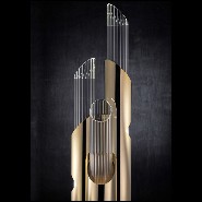 Lampadaire avec structure en laiton massif plaqué Gold et avec tubes en verre cristal 164-Arizona