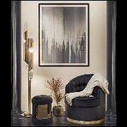 Lampadaire avec structure en laiton massif plaqué Gold et avec tubes en verre cristal 164-Arizona