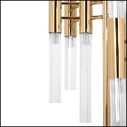 Floor lamp with crystal glass tubes and gold-plated polished brass structure 164-Fall