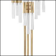 Floor lamp with crystal glass tubes and gold-plated polished brass structure 164-Fall