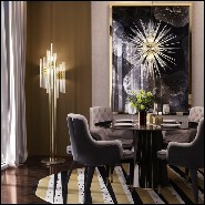 Floor lamp with crystal glass tubes and gold-plated polished brass structure 164-Fall
