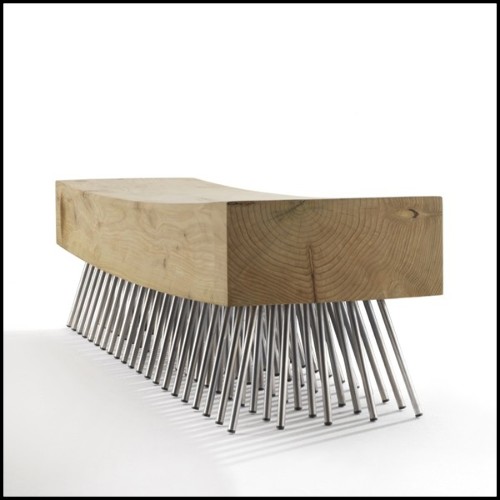 Bench with solid natural cedar wood 154-Hair Brush