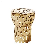 Side table made in steel in gold plated finish in 24-karat or in nickel finish 107-Multi Leaves