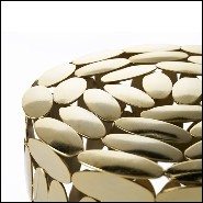 Side table made in steel in gold plated finish in 24-karat or in nickel finish 107-Multi Leaves