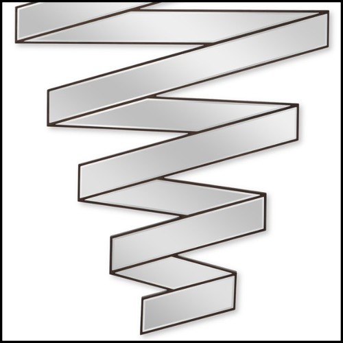 Miroir avec bords en bois massif finition tabac 119-Ribbon Master