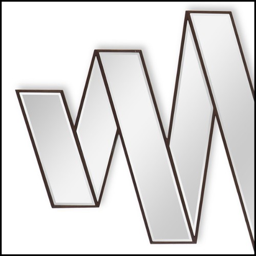 Miroir avec bords en bois massif finition tabac 119-Ribbon Master