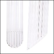 Medium pendant with ribbed crystal glass cylinders gathered and gold plated polished brass structure 164-Vitta Medium