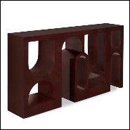 Console table with wooden hand carved structure with red dark lacquered 155-Divani