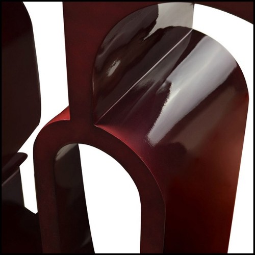 Console table with wooden hand carved structure with red dark lacquered 155-Divani