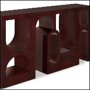 Console table with wooden hand carved structure with red dark lacquered 155-Divani