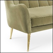 Canapé avec structure en bois recouvert en velours de coton finition vert mandel 155-Eldorado