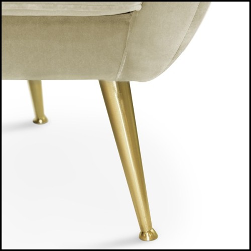 Canapé avec structure en bois recouvert en velours de coton finition vert mandel 155-Eldorado