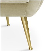 Canapé avec structure en bois recouvert en velours de coton finition vert mandel 155-Eldorado