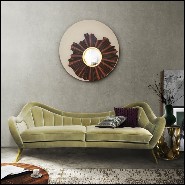 Canapé avec structure en bois recouvert en velours de coton finition vert mandel 155-Eldorado