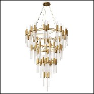 Chandelier with ribbed Fine crystal glass tubes 164-Fall