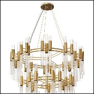 Chandelier with ribbed Fine crystal glass tubes 164-Fall