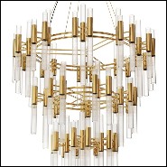 Chandelier with ribbed Fine crystal glass tubes 164-Fall