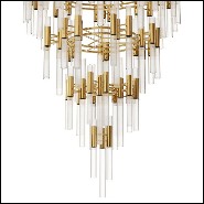 Chandelier with ribbed Fine crystal glass tubes 164-Fall