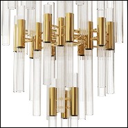 Chandelier with ribbed Fine crystal glass tubes 164-Fall