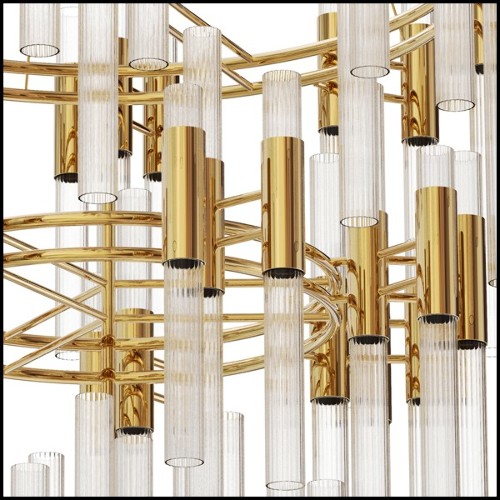 Chandelier with ribbed Fine crystal glass tubes 164-Fall