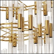 Chandelier with ribbed Fine crystal glass tubes 164-Fall