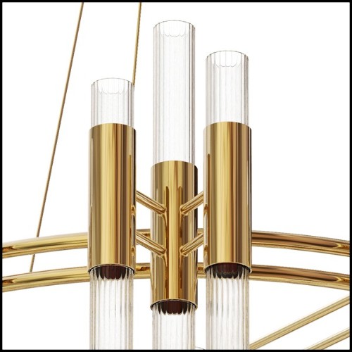 Chandelier with ribbed Fine crystal glass tubes 164-Fall