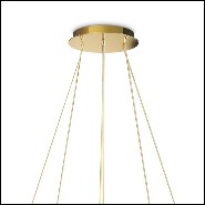 Suspension avec cylindres en verre cristal côtelés maintenus par une structure en laiton poli plaqué Gold 164-Fall Double Ring