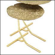 Set de deux tables d'appoint avec structure en métal finitions Gold 24-Lotus Leaves