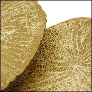 Set of two side table with structure in metal in gold finish 162-Lotus Leaves