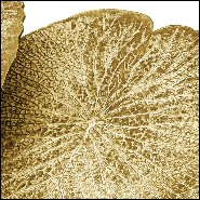 Set of two side table with structure in metal in gold finish 162-Lotus Leaves