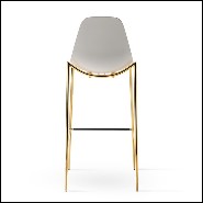 Tabouret de bar avec assise en aluminium poli et pieds en métal finition Gold 107-Needle