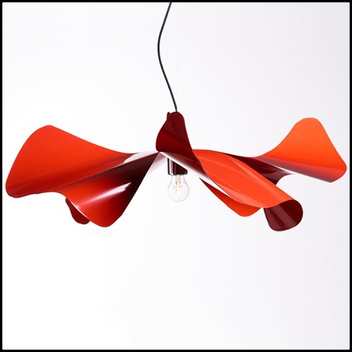Suspension in stainless steel in red varnished finish 107-Poppy Red