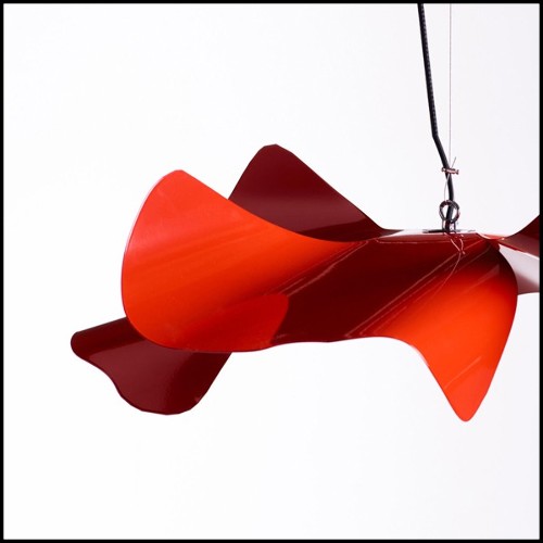 Suspension in stainless steel in red varnished finish 107-Poppy Red