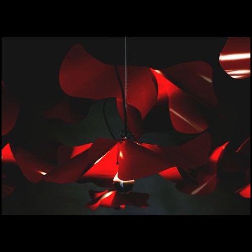 Suspension in stainless steel in red varnished finish 107-Poppy Red