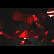 Suspension in stainless steel in red varnished finish 107-Poppy Red