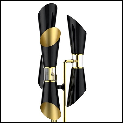 Lampe de table avec structure en laiton massif finition Gold et verre clair 165-Coltrane