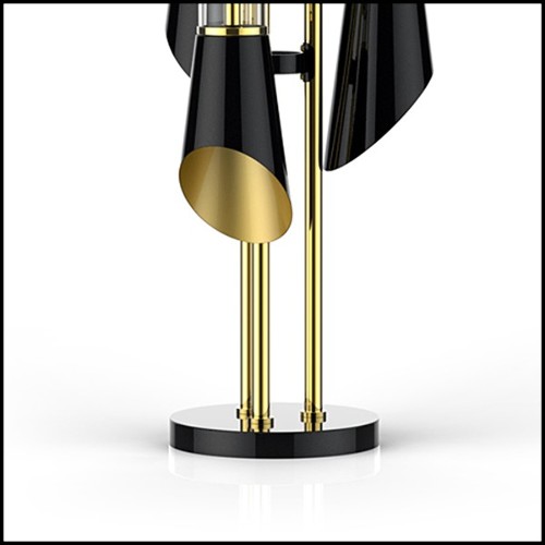Lampe de table avec structure en laiton massif finition Gold et verre clair 165-Coltrane