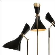 Floor lamp with structure in solid brass in gold finish and with clear glass 165-Coltrane