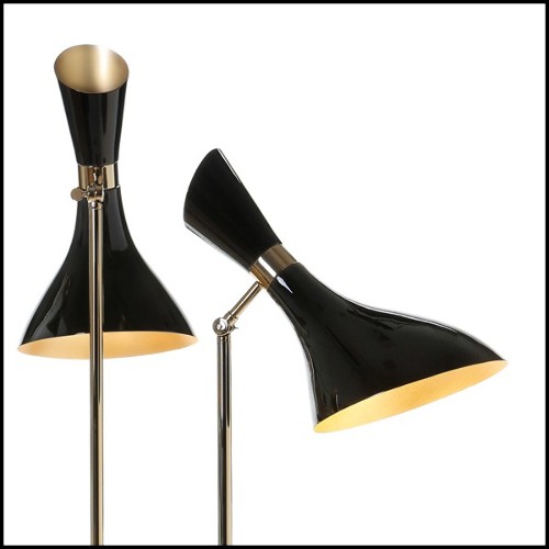 Floor lamp with structure in solid brass in gold finish and with clear glass 165-Coltrane