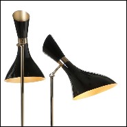 Floor lamp with structure in solid brass in gold finish and with clear glass 165-Coltrane