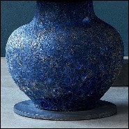 Side table with handcrafted blue ceramic base 30-Blue Ceramic