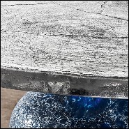 Table d'appoint avec base en céramique bleue fabriquée à la main 30-Blue Ceramic