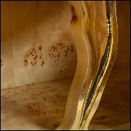 Sideboard with wood carving structure with its details finished in polished solid brass in gold finish 145-Paradise