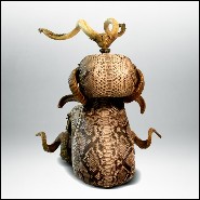 Chair with structure in solid beech wood covered with natural python skin PC-Python Medium